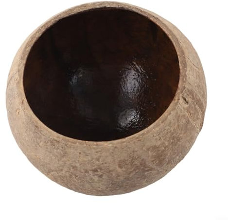 Cuenco decorativo de coco para velas y frutas, estética natural de isla (concha primitiva)