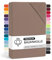 LARAWELL Spannbettlaken 90x200cm Baumwolle, bis 100x200, Taupe, Nougat, Spannbetttuch aus Premium Jersey (gekämmt), Matratzenhöhe bis 22 cm, bügelfrei, atmungsaktiv, formstabil