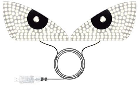 usefulbeauty Éclairage LED Eyes pour Véhicules - Éclairage Pare-Brise Léger pour Automobile - Écran Flexible Programmable pour Camion & Automobile – Éclairage Personnalisé avec Effets Innovants