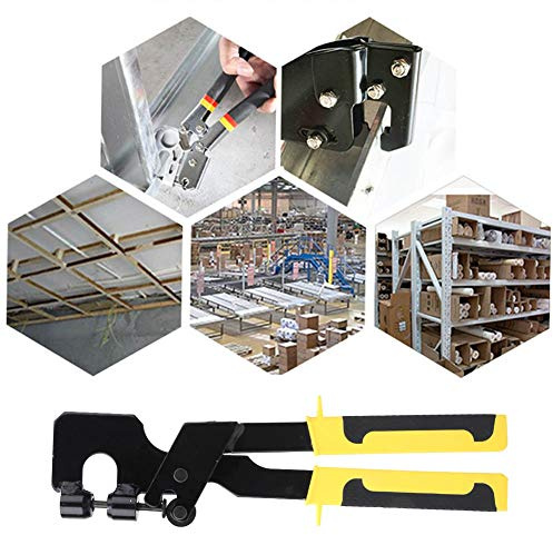 EMUKOEP Pinzas de Crim para Pernos CR V, de Acero, Trabajo de Fijación, Tablero de Quilla, Sujetador de Paneles de Yeso, Alicates de Quilla, Crimpadora de Pernos 38 * 11 * 2