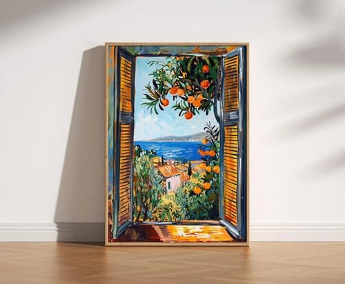 Öppet fönster Henri Matisse Tryckstil Fauvism Målning Modern Utställning Medelhavet Apelsinträd För Vardagsrum (40x60CM/Utan Ram)