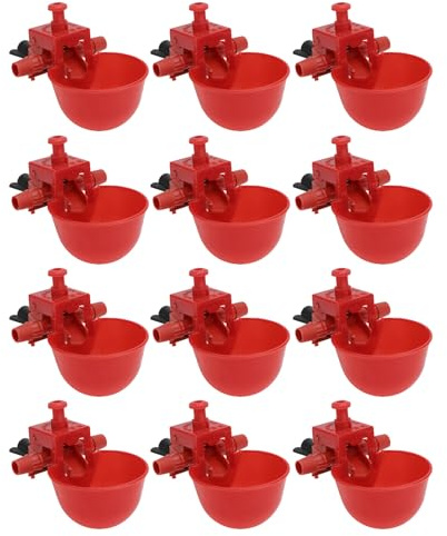 minkissy Abreuvoir à Eau pour Volailles en Abs 9,5 Mm Débit Réglable, 12 Pièces pour Pigeons et Oiseaux, pour Élevages Avicoles Domestiques Couleur Aléatoire