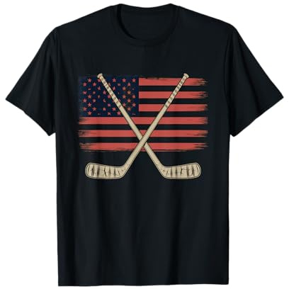 Camiseta De Hockey con Bandera Americana para Hombre Y Niña, Camiseta