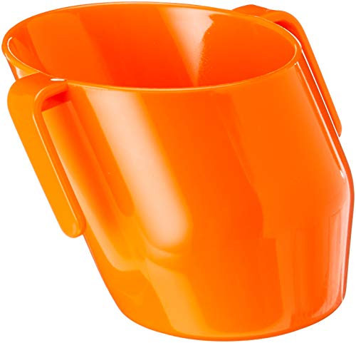 Doidy Cup - Gobelets éducatifs pour bébés et enfants en bas âge - Design incliné unique - Gobelet à deux anses pour bébé - Superbe gobelet pour le lait, l'eau et le jus de fruit - À utiliser entre 3 et 6 mois (Orange)