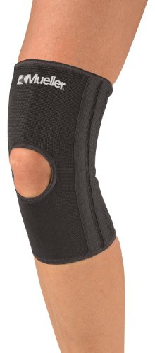 MUELLER Sports Medicine Elastic Knee Brace for Men & Women, Knee Stabilizer for Compression & Pain Relief, Ideal for Arthritis, Sprains, Swelling, Black, Small/Medium