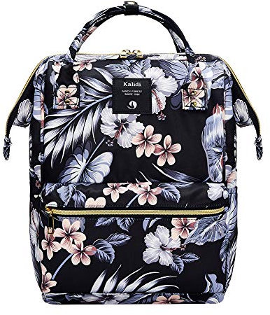 KALIDI Rucksack/Daypack Rucksack Mädchen Jungen & Kinder Damen Herren Schulrucksack mit laptopfach für 15 Zoll Notebook,Wasserdichte Schultasche (Tusche Blume)