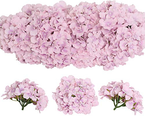 Tifuly 12 pezzi di ortensie artificiali, fiori di ortensie di seta con steli fiori finti per bouquet da sposa, decorazioni per la casa in ufficio, composizioni floreali, centrotavola (Viola Chiaro)