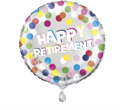 Foil Retirement Balloon - 45 cm - Colourful Dots Design