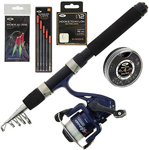 NGT Mini Telescopic Travel Combo Coarse Fishing Rod 5ft Long & Reel with Tackle
