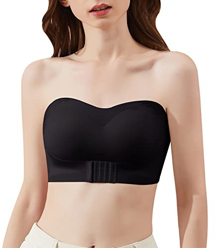 SEAUR Donne Reggiseno a Fascia Senza Spalline Bandeau Reggiseno Morbido Imbottito Tubo Top Elasticizzato Bralette Invisibile Biancheria Intima