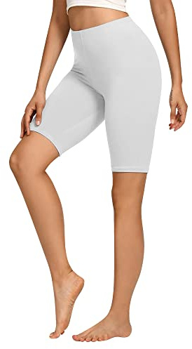 Libella Pantaloncini da Ciclismo Pantaloncini Corti da Donna in Cotone Pantaloncini a Vita Alta opachi Pantaloncini Sportivi Estivi Bianco 4165 M
