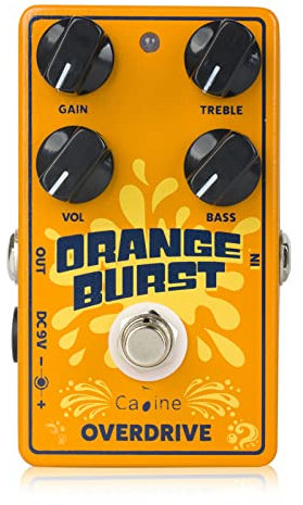 Caline CP-516 Orange Burst Overdrive Gitarre Effektpedal True Bypass Design Weiße Knöpfe