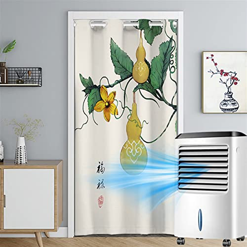 Heavyoff Türvorhang Blickdicht Thermo Gardinen Vorhang mit Ösen Thermovorhang Kälteschutz Wärmeisolierend Raumtrenner für Schlafzimmer Schrank Vorhang Stil N, 120x200cm