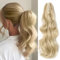 TESS Coleta Postiza Pelo, 45 cm Ondulado Postizos de Pelo Sintetico #613C Bleichblond Coleta Extensiones con Pinza para Mujeres