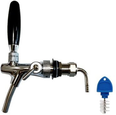 tsingseen life Robinet réglable pour bière Inclus Robinet pour bière, régulateur de débit, Robinet G5 / 8 avec Manche chromé (Couleur: Argent)