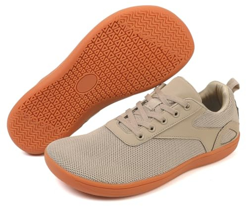 ZEPYFXIT Zapatillas Minimalistas Mujer Calzado Barefoot Hombre Ligeros Transpirables Flexibles Descalzo Deportivas de Exterior Zapatos para Correr Fitness(Caqui 8814,36 EU)