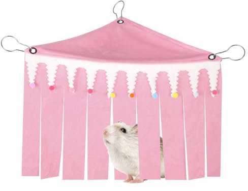 Eckversteck Meerschweinchen, 3-seitiges Kleintier Zelt Hängematte Versteck, Haustier Versteck Käfig Spielzeug Zubehör für Hamster Eichhörnchen Meerschweinchen Chinchillas Kaninchen Igel Frettchen