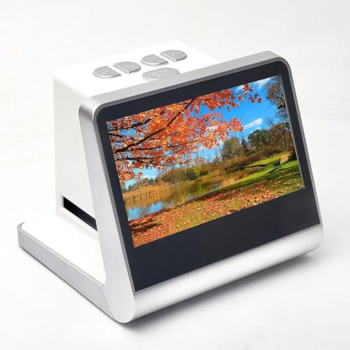 MegLob 22 MP Film & Slide Scanner, Portable Film Negative Scanner Slide Viewer, Film Scanning Equipment med 5 Display-skärm, inbyggt 16 GB-minne, konverterar 135/110/126 KPK och Super 8mm till JPEG