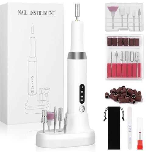 Elektrischer Nagelfräser, 3 Geschwindigkeiten Enstellbar, Kabellose Fräser Nägel, Tragbares Maniküre Set Elektrisch, 18000 U/min Schleifmaschine für Maniküre-Salon Foot Glow, Nail Drill Hausgebrauch