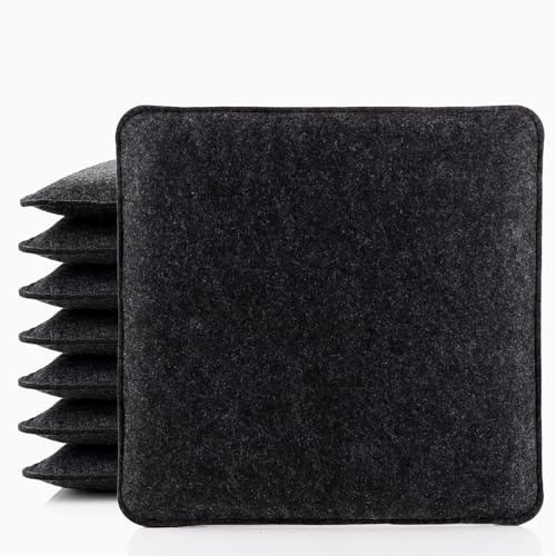 YAYODS 8 Stück Sitzkissen Filz 35x35cm, Sitzpolster Stuhl Eckig, Stuhlkissen Bodenkissen Outdoor, Stuhlauflage Sitzbank Kissen Grau, Filzkissen Stuhlauflagen Sitzunterlage, Stuhlpolster Chair Cushion