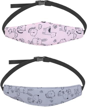 JAWUZ 2 Pezzi Poggia testa auto bambini, Fascia Poggiatesta per Seggiolino Auto,Protezione da viaggio per neonati