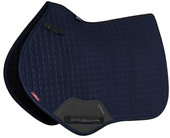 LeMieux Suede Close Contact Square Saddle Pad - English Saddle Pads for Horses - Equestrian Riding Equipment and Accessories - Navy - Small/Medium