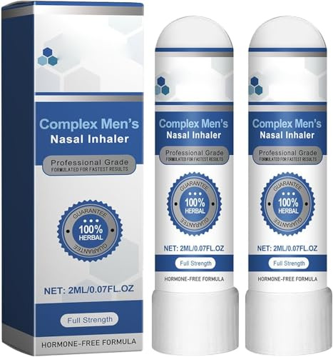 2 Pièces Inhalateur Nasal Complex Pour Homme - Stick Inhalateur Nasal Naturel, Redonne Énergie Et Vitalité, Inhalateur Nasal Portable Pour Un Confort Quotidien Pour La Conduite, Les Voyages D'affaires