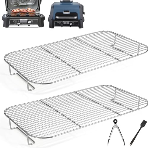 Haiwill 2 stycken grillgaller rostfritt stål för Ninja Woodfire OG850EU OG901EU Ninja Woodfire XL rost kompatibel med Ninja Woodfire XL grill och Most Smoker Grill, för Ninja Woodfire XL Pro tillbehör