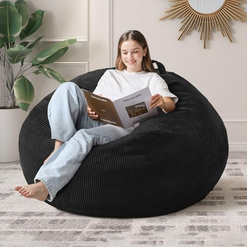 Cansunna 4FT Bean Bag Chair for Adults,Large Teardrop Beanbag with Filler