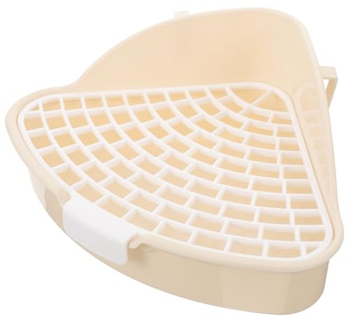 BELLIFFY Orinal Triangular para Mascotas Diseño Ahorrador de Espacio y Borde Anti-Salpicaduras, Desmontable y Fácil de Limpiar, Plástico Duradero para Interiores, Adecuado para Conejos