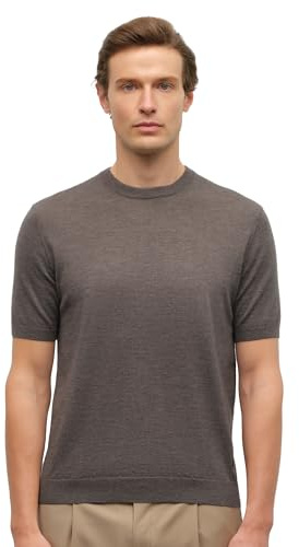 KVSS Men's T-Shirt 100% Pure Cashmere Pullover Crewneck Short Sleeve Cashmere T-Shirts for Mens| Luxury from Inner Mongolia