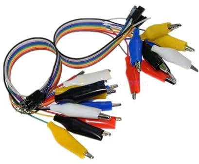 10pin Double-end Alligator Clips Jump Wire Male Female Crocodile Clip Test Lead Jumper Wire Line Cable DIY Connection(30cm Female)