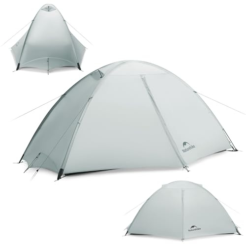Naturehike Giling UL - Tenda a cupola per 1 persona, 4 stagioni, facile da montare, ultraleggera e impermeabile, per backpacking, escursioni e attività all'aperto (15D grigio/1 persona)