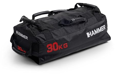 HAMMER Sandbags Competition 30 kg, für Fitness-Races & Functional-Workouts, 7 Griffe, optimale Gewichtsverteilung durch befüllbare innere Füllsäcke, doppelte Hochleistungsnähte, ungefüllt