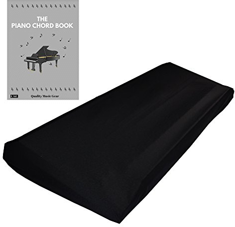 Copertura antipolvere per tastiera estensibile QMG per tastiera a 61 e 76 tasti: ideale per tutti i pianoforti e console digitali - Cavo elastico regolabile; Lavabile in lavatrice - 41 × 16 × 6 .