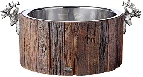 EDZARD Champanera Montgomery (Ø 47 cm, H 25 cm), madera de teca y acero inoxidable, con asas, para 6 botellas – enfriador de champán grande, enfriador de cava, enfriador de vino