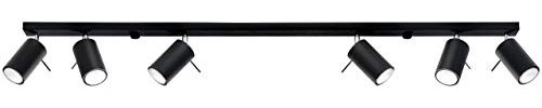 SOLLUX lighting Deckenlampe Deckenleuchte Deckenstrahler Stahl 6 Flammig Schwarz RING