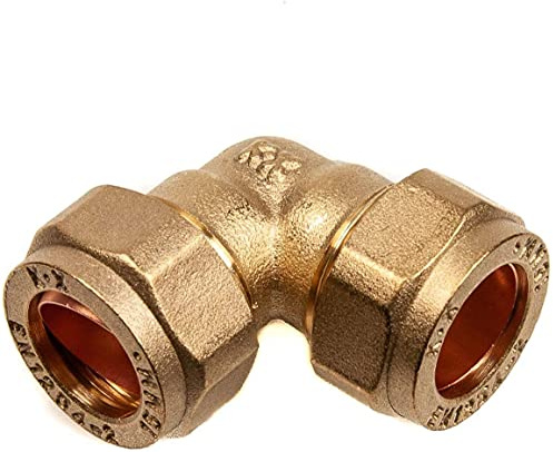 Bulk Hardware BH06410 raccordo a compressione in ottone 22 mm gomito (confezione da 1), dorato