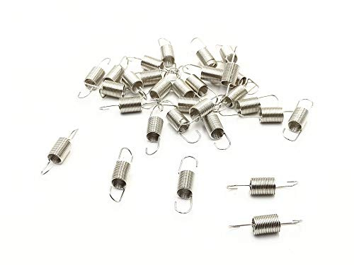 LUOYIMAO 10mm x 7mm x 0.7mm Stainless Steel Dual Hook Tension Spring Gray 50pcs