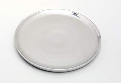 Kerzenteller, Dekoteller Alu Silber poliert Ø 17 cm ideal für Kerzen, Taufkerzen, Hochzeitskerzen