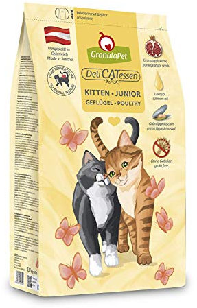 GranataPet DeliCatessen Kitten / Junior Geflügel, Trockenfutter für Katzen, schmackhaftes Katzenfutter, Alleinfuttermittel ohne Getreide & ohne Zuckerzusätze, 1,8 kg
