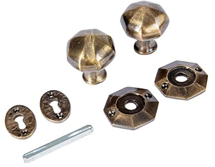 Hammer and Tongs - Octagonal Rim & Mortice Door Knob - W60mm - Brass