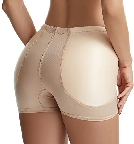 Derssity Women Body Shaping Underwear Padded Hip Enhancer Shapewear Shorts Hip Pads Butt Lifter Pants(XING,XXL) Beige