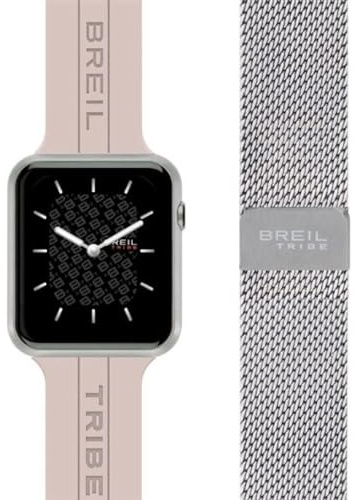 Breil Uhr Damen SBT-X Ziffernblatt SCHWARZ Bewegung SMARTWATCH SMARTMODULE e MASCHENBAND Silicon + Steel Silber, Rose EW0668