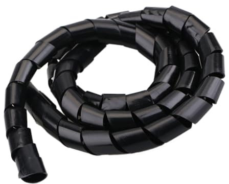 FEEIMOL Manchon de Câble Gaine 30mm Tube de Rangement de Câble Spirale Câble Range Organisateur Câble de Gestion Cache Protection Fils Electrique pour Maison Bureau Noir 1.5M