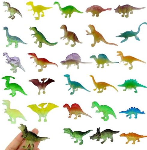 ARROMI 28 Pcs Dinosaur Figures - Dinosaur Toys & Cake Toppers for Kids' Parties