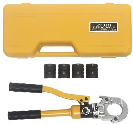 Hydraulisk presstång 8 ton, TH-kontur hydraulisk presstång 16–32 mm rör pressbackar 360° pressverktyg för aluminiumplaströr PEX-rör stålrör