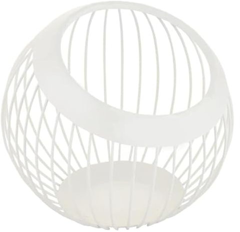 Fruit Basket, Decorative Fruit Bowl, Bread Basket, Metal Fruit Baskets, Fruit Étagère Ventilated Fruit Bowl Design, 20Cm,Brown(White)