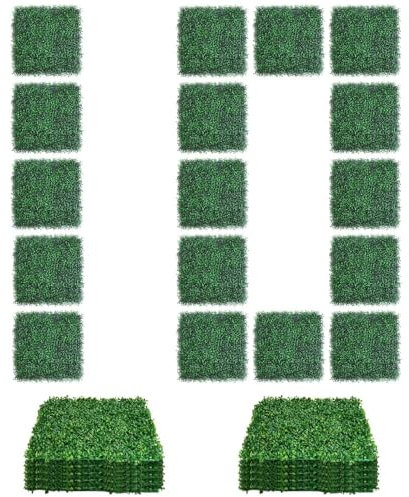 Pannelli da parete in legno di bosso artificiale, 50 x 50 cm, protezione UV, per interni, esterni, giardino, recinzione, balcone, ufficio, decorazione, 10 pezzi