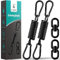 Lot de 2 ressorts oscillants en acier - Charge maximale : 250 kg - Pour fauteuil suspendu - Avec 2 mousquetons - Ressort de suspension - Crochet pivotant à 360° - Pour hammock - Noir